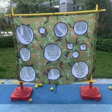 공던지기 점수판 과녁 축재 맞추기 체육활동 공놀이, 1개, 초록색 카모 6개 대구슬 6개 중구슬 12개