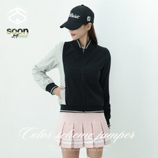 [순이야] J.여성 빅사이즈 골프 배색 바람막이 자켓