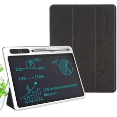 新款商務液晶手寫板，高中生電子草稿寫字板，皮套保護記事本畫板，電紙板，寫字板，手寫板，液晶畫板，lcd畫板, 10寸 商务款 黑色保护套+电池