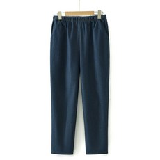 팬츠 밴딩 할머니 청바지 퀄팅 고무줄 겨울 엄마 선물, A. 데님 블루