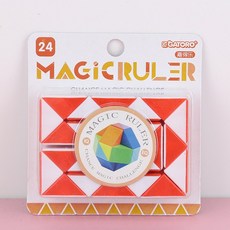 24段百變折疊玩具 智力教具 魔尺 百變折疊 智力 腦力 兒童玩具, 1個, 紅色