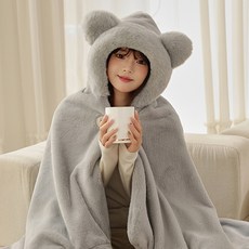 루시아이 포근베어 곰돌이 후드 담요