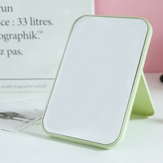 무다스 파스텔 라운드 엣지 렉탱글 휴대용 접이식 탁상 거울 일반형, 그린