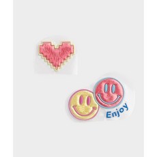 퀼트스타 자수 아이론 스티커_스마일&하트, 1개, 스마일, 하트