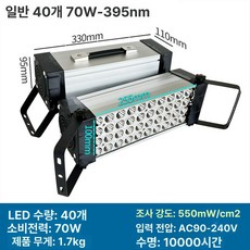 UV 경화 램프 건조기 자외선 조사기 고출력 젤네일, 100-300W, 기본 40 LED 70W (395nm), 기본 색상