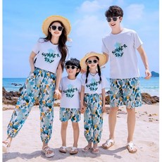 여름 휴양지 패밀리룩 가족시밀러룩 가족티
