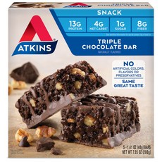 ATKINS Advantage 巧克力棒 三重巧克力 5入, 1個, 200g