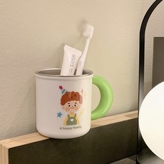 原創新款316不銹鋼水杯升級款兒童洗漱杯家用牙缸刷牙杯子漱口杯, 1個, 綠色兒子-【升級款316不銹鋼把手杯】:301-400ml