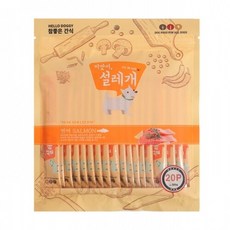 설래개 강아지 설레개 습식 간식 대용량 20p, 300g, 1개, 연어맛 20p