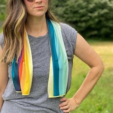 쿨링 타월 피트니스 SHAKEitCOOL 확장형 사이즈 리시하게 시원하게 유지하세요 열 완화 부드럽고 가벼운 자외선 차단 세척이 간편함 자전거 타기 하이킹 달리기 요가 골프 정, 선셋 웨이브