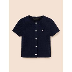 빈폴 키즈 키즈Essential 여아 면 케이블 반소매 가디건 카디건 - 네이비 521397