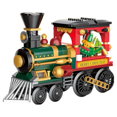 聖誕樹積木玩具，DIY拼裝益智積木，節慶裝飾創意禮品, 聖誕鎮魔法號, 1個