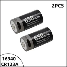 대용량 AAA 충전 배터리 USB 리튬 3400mWh 1.5V 1100mWh, 04 2PCS CR123A 650mAh, 01 1.5V용