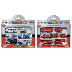 긴급출동 6P 경찰 소방 미니카, 단품, 1개