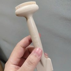 雙頭硅膠面膜刷 塗抹泥膜刷 洗臉刷, 米白, 米白