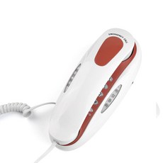 대명 심플 유선 전화기 DM-710 탁상 벽걸이 겸용 슬림 전화기 집 회사 가게, DM-710 × 흰색 + 갈색