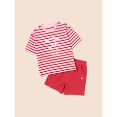 빈폴 키즈 키즈그래픽 스트라이프 상하 SET 핑크 (BI5342U02X) BI5342U02X 454355