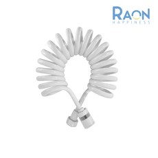 내집클로버 스프링샤워호스 코일호스 pu, 화이트, 3m