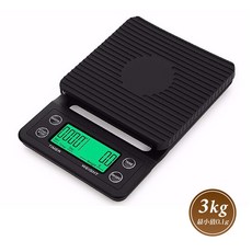 電子秤 手沖咖啡烘焙計時器, 1個, 【3Kg/0.1g】附電池+隔熱墊