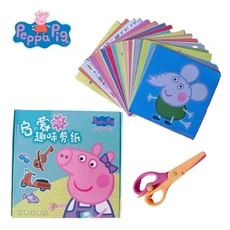 108pcs Peppa Pighandmade 종이 절단 도구 세트 유치원 어린이 퍼즐 실습 훈련 장난감 생일 선물, 02 a 108pcs