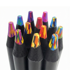 올리올망 컬러링북 모자이크 연필 무지개 색연필, 1세트, 12개