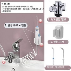구강 세정기 치간 세정 직수 물치실 가정용 수도직결식, 다기능 1개 + 교정 1개 3개 출수구, 기본 모델명/품번