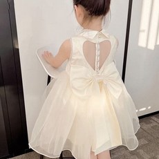 LENAKIDS 公主連衣裙，網紗蝴蝶結愛心露背設計