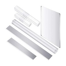 4개 폴리머 클레이 커터 도구 아크릴 솔리드 롤러 핀 투명 시트 직사각형 모양 받침대 유연한 탄소강 블레이드 DIY 성형 조각