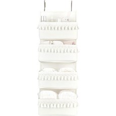 다헤이 오버 더 도어 오거나이저 보호 보육실 수납 장식 옷장 걸이저와 침실 욕실 아파트 기숙사 팬트리 포켓 4개 흰색, Medium, White