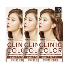 꽃을든남자 크리닉 칼라 염색약, 3개, N8 밝은갈색