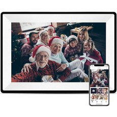 Uhale 10.1인치 디지털 사진 프레임 WiFi 스마트 디지털 포토 프레임 1280 x 800 IPS HD 터치 스크린 16GB 메모리 자동 회전 \"Uhale\" 앱 사, Off White