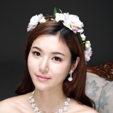 웨딩케이 셀프 웨딩 꽃화관 브라이덜샤워 화관, F8010