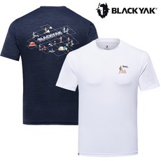 [블랙야크24년SS 남여공용 하절기 BAC 캠핑 캐릭터 M캠핑라운드티A 1BYTSM4910