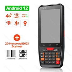 바코드 2D QR 스캐너가 장착된 안드로이드 12 PDA 휴대용 단말기 데이터 수집기 ​​NFC 4G WiFi 블루투스 3G, 03 영국, 02 PDA-2D6603