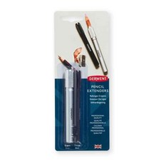 無品牌 鉛筆延長器美術專用接筆器加長器金屬素描加長杆筆套, 1個, 鉛筆延長器(2支裝)-2300124