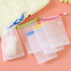목욕 및 샤워를 위한 드로스트링 바디 페이셜 클리닝 도구(별도 색상)로 워시 클렌저 비누 메시 각질 제거 백에 풍부한 거품을 만들어주는 6가지 PCS 발포 네트, 1개