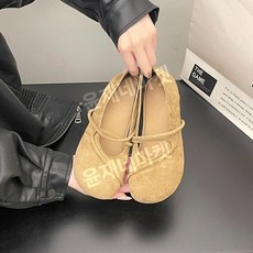 레트로 메리제인 플랫 슈즈 여성 가죽