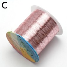 0 2 1mm 변색 방지 Colorfast 구리 구슬 와이어 DIY 공예 팔찌 목걸이 귀걸이 쥬얼리 액세서리 만들기, 0.25mm-450m, C, 1개