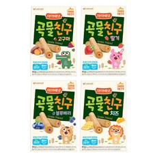 아이배냇 곡물친구 4종, 고구마+딸기+치즈+블루베리, 1세트