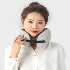 헤븐컴스 메모리폼 목베개 휴대용 목쿠션 기내용목베개, 민트