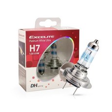 엑셀라이트 H7 플래티넘 화이트 울트라 150% PWU 3800K 할로겐 자동차 전조등 전구, H4, 1개