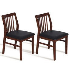 첼로 원목의자 고무나무 식탁 카페 인테리어 체어, 월넛 블랙, 2개