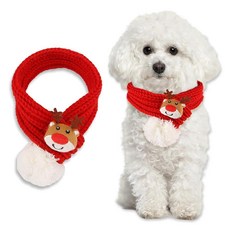 강아지 고양이 스카프 크리스마스 새해 파티 귀여운 레드 엘크 장식 용품 드레스 업 겨울 넥 워머 액세서리_155454