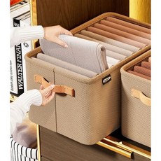 접이식 초대형 패브릭 리빙박스 언더베드 옷장 수납함 이불 옷 보관함 장난감 의류 정리함 스툴 보관 박스 팬트리 정리, 1개, 브라운, 중형