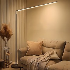 LA DERIVE 플로어 스탠드 LED 조명 거실 등 각도 조절이 가능한 플로어 스탠드, 블랙