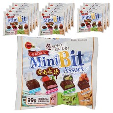 BOURBON 北日本 迷你可可脂入口即化綜合牛奶 + 草莓 + 抹茶 + 焦糖, 12個, 99g