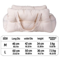 車載副駕多用中小型犬便攜手提寵物窩, 1個, 米白色