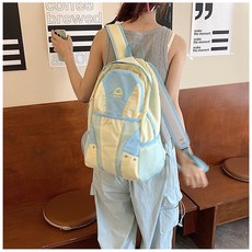 2024新品書包大學生男女通用戶外運動雙肩包徒步可摺疊揹包登山包, 黃色