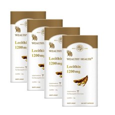 웰시헬스 레시틴 1200mg 소프트젤 Wealthy Health (white label) Lecithin, 200정, 4개