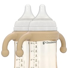 순수아 실리콘 젖병손잡이 (타사 와이드형 젖병 호환), 실리콘 젖병손잡이-베이지 2개, 1세트